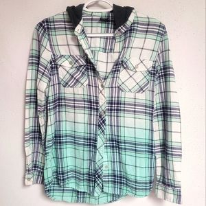 Ombre hooded Flannel